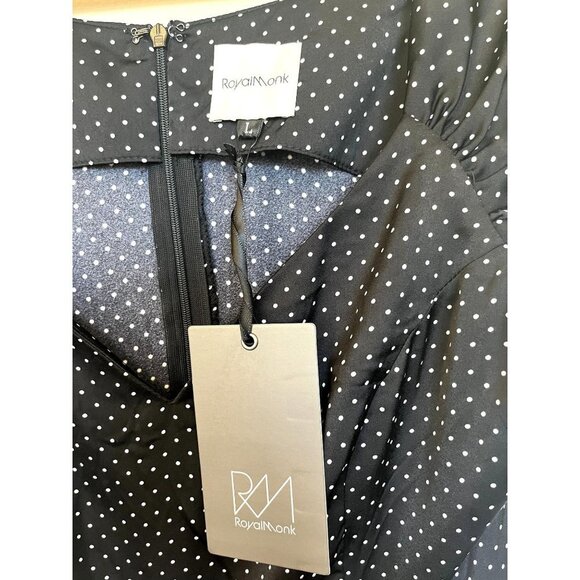 NWT Unique Vintage1950s Polka Dot Swing Dress L - Picture 14 of 15